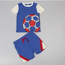 D32757: Baby Boys Football T-Shirt & Short Outfit  (6-24 Months)